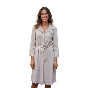 MNG Womens XSmall Cool Beige Lightweight Trench Belted Dress/Jacket